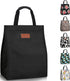Lunch Bags for Women Insulated Reusable Lunch Tote with Internal Pocket, Adult Lunch Tote bag for Work (Black...