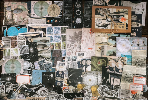 Knaid 200 Pieces Vintage Ephemera Pack Decoupage Paper Junk Journal Kit Scrapbook Planner Sticker Supplies for Art Journaling Bullet Journals Coll...