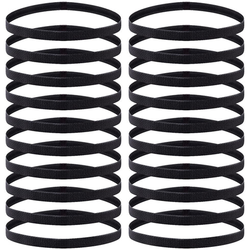 Duufin 20-Piece Elastic Non-Slip Sweat Headbands - Thin Elastic for Women, Men & Girls...