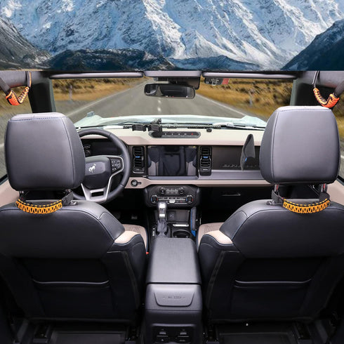 Headrest Grab Handles for Jeep Wrangler, Toyota Tacoma, Trucks, SUV, Ford Bronco - Paracord Handles, Universal, Yellow, 1 Pair...