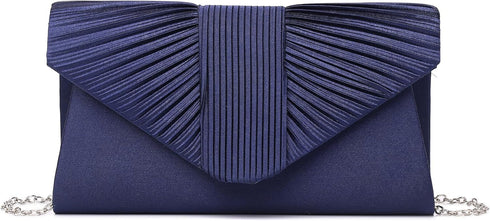 Labair Womens Evening Bag Pleated Satin Clutch Wedding Dressy Formal Handbag Crossbody Shoulder Bag...