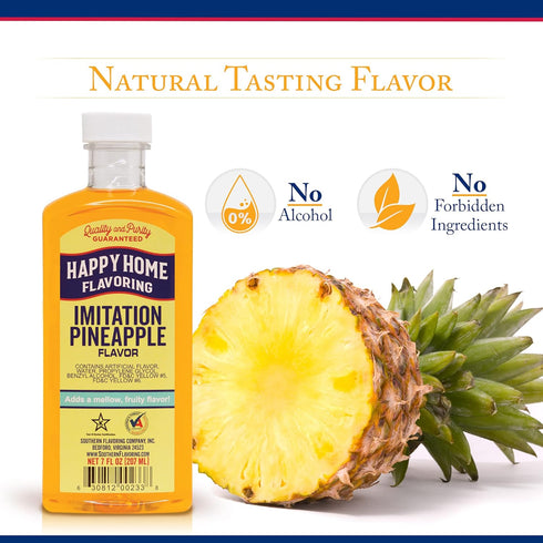 Happy Home Imitation Pineapple Flavoring, Certified Kosher, 7 oz....
