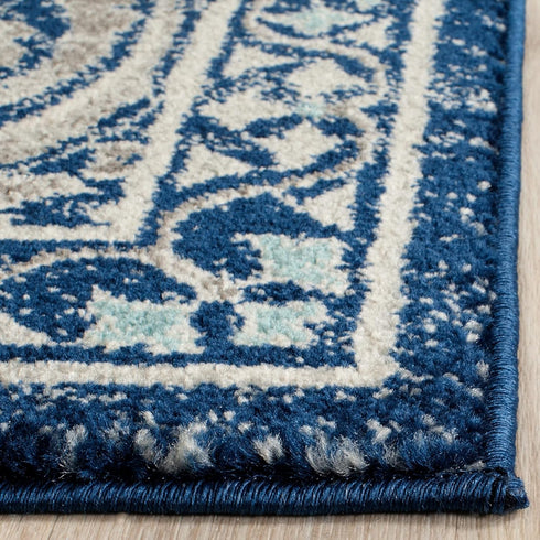 SAFAVIEH Evoke Collection 2'2" x 4' Blue/Ivory EVK251C Boho Non-Shedding Living Room Bedroom Accent Rug...
