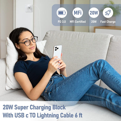 Fast Charger for iPhone Charge Fast Charging?MFi Certified?, Compatible with iPhone 14 13 12 Pro/14 Plus/13 Pro Max/11/XS Max/XR, USB C to Lightni...