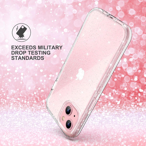 ULAK Compatible with iPhone 15 Plus Case Glitter, Heavy Duty Dual Layer Shockproof Protection Women Sparkly Transparent Protective Phone Cover for...