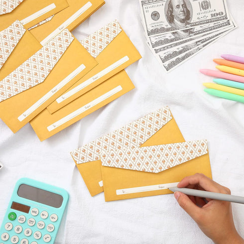 Teling 100 Pack Gold Money Envelopes for Cash Gifts Kraft Small Coin Envelopes Bulk Decorative Holders for Currency Birthday Graduation Wedding, 3...