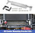 X AUTOHAUX Universal Oil Cooler Mounting Bracket Kit 330mm Aluminum Alloy Engine Oil Cooler Radiator Adapter Kit Oil Cooler Bracket Kit Silver Ton...