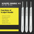 Scalpel Handle No.3 - Set of 3 Pcs Stainless Steel Crafting Handle No.3 Ideal for Wood Art, Card Making, Grafting, Sculpting and Dermaplaning...