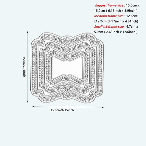 Alinacutle Teardrop Borders Nesting Frames Die Cut DIY Album Frames Metal Cutting Die for Handmade Card Making Scrapbooking Album Paper Craft Temp...