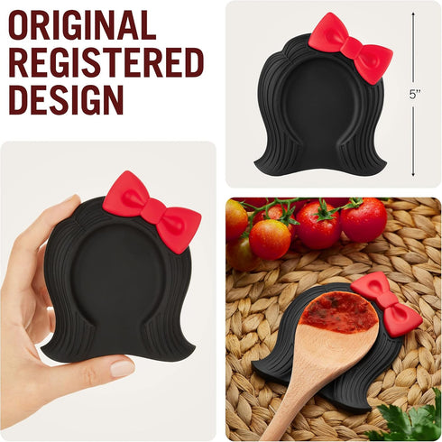 Betty's Fun Wig-Shaped Silicone Spoon Rest/Utensil Rest from a Series of Cool Kitchen Gadgets | 50s-Style Spoon Rest for Kitchen Counter | Origina...