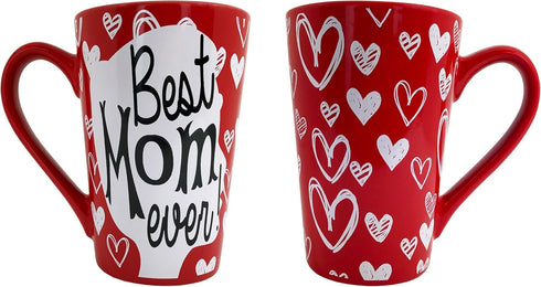 KINREX Best Mom Ever Mug – Valentines Day Gifts Mothers Day Gifts Coffee Cup for Women, Mother, Grandmother, Parent, Gift for Christmas, Birthday,...