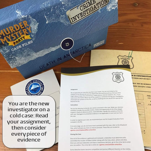 Murder Mystery Party, Death in Antarctica, Case File Game for 1+ Players, Ages 14 and Up...