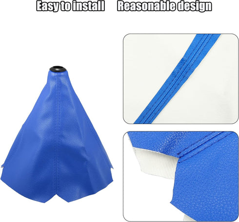 X AUTOHAUX Gear Lever Dust Cover Shift Boot Cover Dust Proof Universal for Vehicle Car PVC Blue Black...