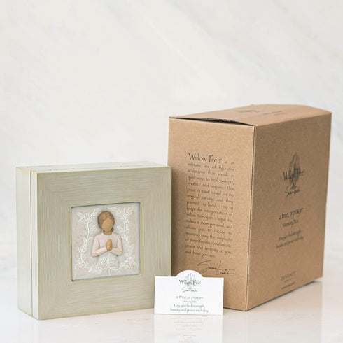 Willow Tree a tree, a prayer Memory Box, May you find strength, beauty and peace each day, Sculpted Angel, Message of Love & Friendship For Jewelr...
