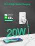 USB C Wall Charger Fast Charger Block, 2-Pack TI-TOO 20W Dual Port Power Adapter, Quick Charge 3.0 USB Type c Power Delivery Charging Plug Compati...