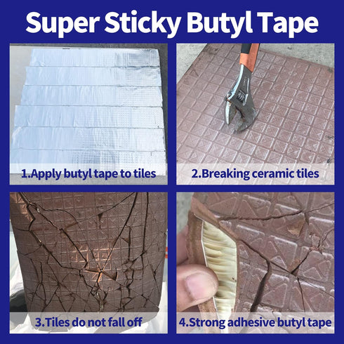 ADHES Butyl Tape Waterproof Tape Aluminum Foil Tape Sealan Tape 2 Inch x 16 Feet, for RV Repair, Window, Silicone, Boat and Pipe Sealing, Glass & ...