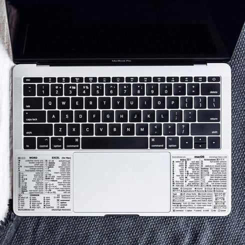 SYNERLOGIC Mac OS (M/Intel) + Word/Excel (for Mac) Quick Reference Keyboard Shortcut Stickers - for MacBook Air/Pro/iMac/Mac/Mini (Clear, 1 Set)...