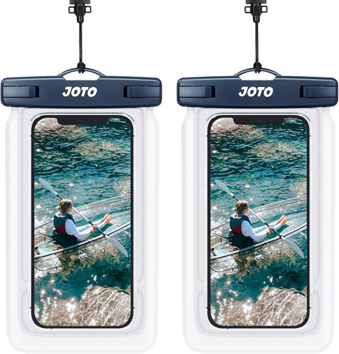 JOTO 2 Pack Floating Waterproof Phone Pouch Up to 7", IPX8 Floatable Underwater Phone Case Cellphone Dry Bag for iPhone 16 15 14 13 12 11 Pro Max ...
