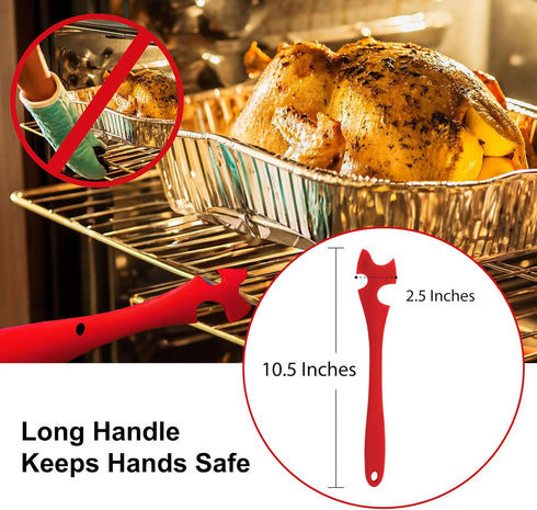 HIC Kitchen Oven Rack Jack, Non-Stick Silicone, Heat Safe, For Ovens and Toaster Ovens...