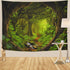 Tushelia Forest Tapestry Psychedelic Tree Cave Tapestries Fantasy Nature Landscape Backdrop Tapestries Stream Through Rainforest Jungle Tapestry W...