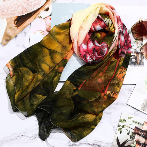 Sureio 6 Pcs Scarves for Women Lightweight Summer Floral Print Pattern Scarf for Women Dressy Long Thin Scarf Shawl(Bright Style)...
