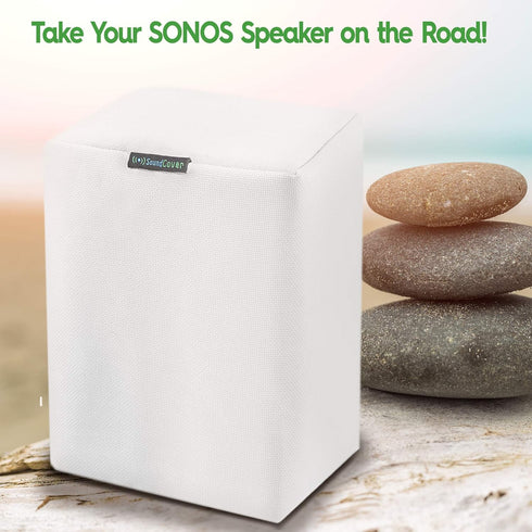 One White Waterproof Heavy Duty Outdoor Sonos Speaker Cover - Dust, Water & UV Protection for your Sonos Play:1, Sonos One & Sonos One SL Speakers...