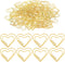 100 Pcs Gold Heart Paper Clips Gold Love Heart Shaped Small Paper Clips Cute Stainless Steel Metal Paper Clips Paperclips Bookmarks for Women Docu...