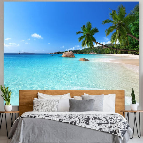 Racunbula Ocean Beach Tapestry Wall Hanging Tropic Paradise Beach Tapestry Coconut Tree Tapestries Hippie Bohemian Tapestries Palm Tree Wall Art P...