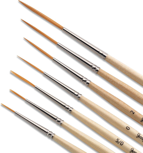 Jerry Q Art 12 Pcs Detail Paint Brushes, Golden Synthetic Hair, High Performance for Oil, Acrylic and Watercolor JQ-503...