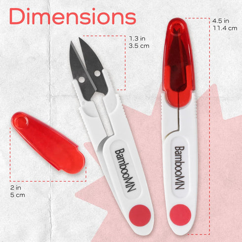 JubileeYarn Professional Thread Snips - Multi-Purpose Travel Scissor - Red - 3 Pairs...