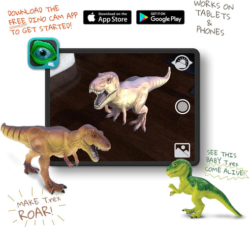 Safari Ltd. Dino Dana Baby T-Rex AR Figurine - Detailed 3.25" Plastic Model Figure - Fun Educational Augmented Reality Play Toy for Boys, Girls & ...