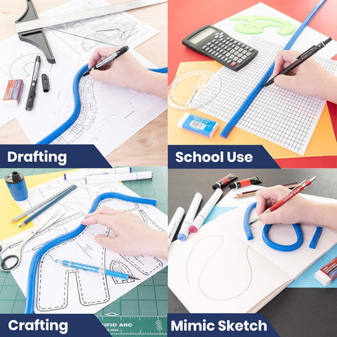 Pacific Arc Flexible Curve 18" with Inking Edge, for Drawing, Pattern Making, Engineering, Stencil Making...