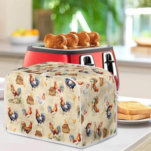 Vintage Rooster Toaster Protection Cover for Standard 2 Slice Toaster Kitchen Bakeware Bread Maker Covers Kitchen Appliance Bread Maker Protection...