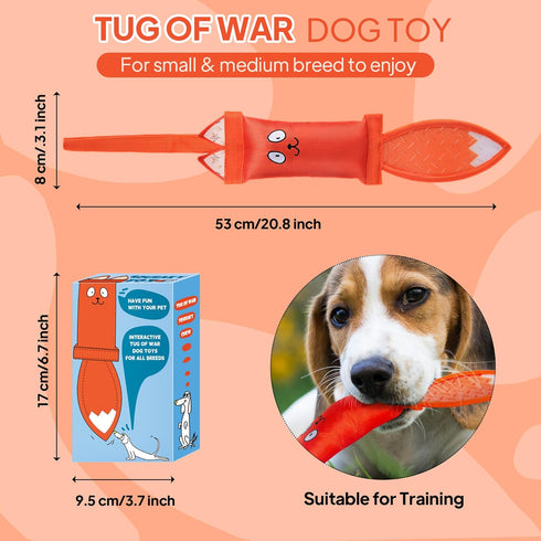 PetiFine Tug of War Dog Toy,Training Interactive Squeaky Dog Toys for Small Dogs,Tough Dog Toys for Aggressive Chewers - Puppy Toys to Keep Them B...