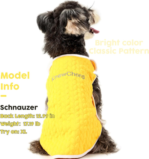 Dog Shirts Soft Warm Dog Cat Shirts Pet T-Shirt Puppy Dog Apparel Dog Cat Tee Tanks with Velcro, Easy to Put On and Take Off. (Yellow, Medium)...