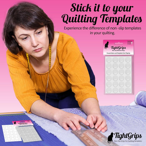 Non-Slip Pads for Quilt Templates | Precision Grips for Quilting Supplies | Enhance Accuracy and Stability | Non-Slip Quilting Tools | Complete Se...