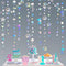 40 Ft Iridescent Mermaid Garland with Jellyfish Seashell Starfish Pearl Holographic Paper Streamer for Little Mermaid Rainbow Theme Birthday Bache...