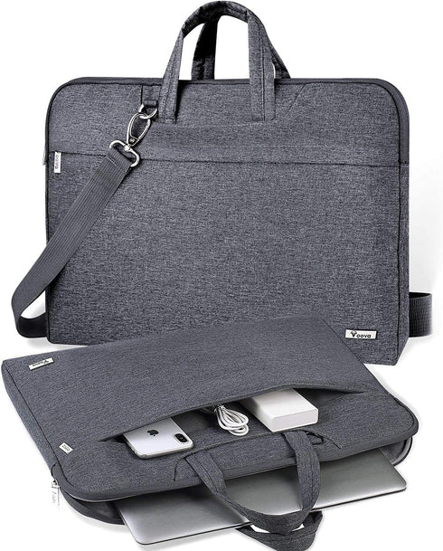 V Voova Laptop Bag 13-14 inch with Shoulder Strap & Handle, Waterproof Laptop Case Sleeve Compatible with 13-14” MacBook Air/MacBook Pro, Slim Bri...
