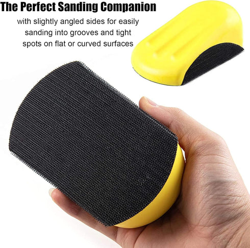 VIBRATITE 5 Inch Hook and Loop Mouse Hand Sanding Block, Ideal for Woodworking, Furniture Restoration, Home and Automotive Body,Sanding Pad Hook B...