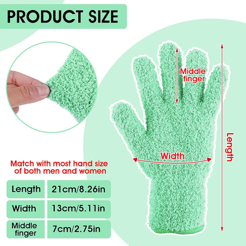 1 Pair Microfiber Dusting Gloves, Reusable Washable Cleaning Gloves Mittens for Plants House Cleaning Car Blinds Lamps and Small Hard to Reach Cor...