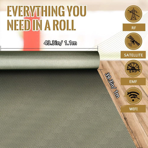 Fara-Day Fabric Conductive Fabric Made from Copper and Nickle Fabric, Military Grade Material DIY for Protection from Harmful(43.3in * 39.3in)...