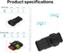 5 Kit 3 Pin Way Car Waterproof Electrical Connector Plug Male Female Wire Cable Connector Plug with Wire AWG Marine...