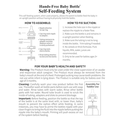 Anti-Colic Self Feeding Baby Bottle System 9 oz (1 Pack - Elephant)...