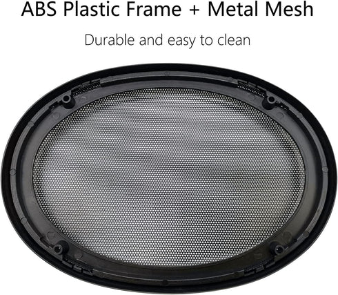 6" x 9" Speaker Grill Covers, Car Speaker Subwoofer Guard Protector, ABS Plastic Frame with Metal Mesh, Black - 2Pcs...