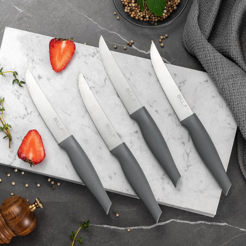 Steak Knives Set of 4,Stainless Steel Steak Cutlery Sets,4.5 In Sharp Blade Rust-proof Steak Knife with Serrated Edge, Dishwasher Safe Steak Knive...