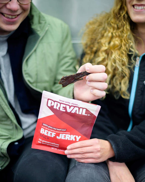 PREVAIL Spicy Grass-Fed Beef Jerky | SOY FREE | 100% Grass-Fed | Gluten Free Snacks | High Protein Snacks | Free of Preservatives | No GMO's | Pac...