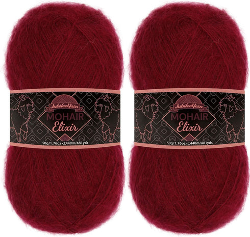 JubileeYarn Mohair Elixir Yarn - Baby Wool Blend - 50g/Skein - Manhattan - 2 Skeins......