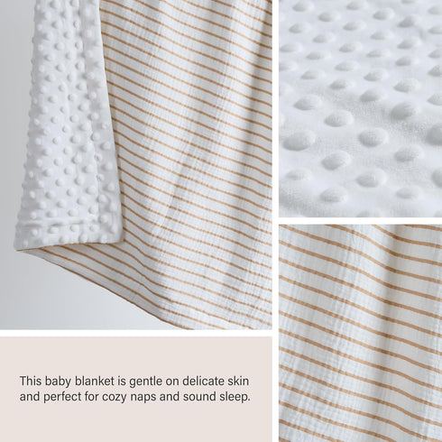 Meracorallo Baby Blankets for Unisex Boys and Girls, Super Soft Nursery Bed Blankets, Printed Throw Blanket with Muslin Cotton Front and Minky Dot...