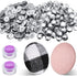 100 Sets Cover Buttons Kit with Tools Size Buttons to Cover Self Cover Buttons with Wire Backs DIY Fabric Cloth Cover Buttons (Size 24/0.59 Inch)...