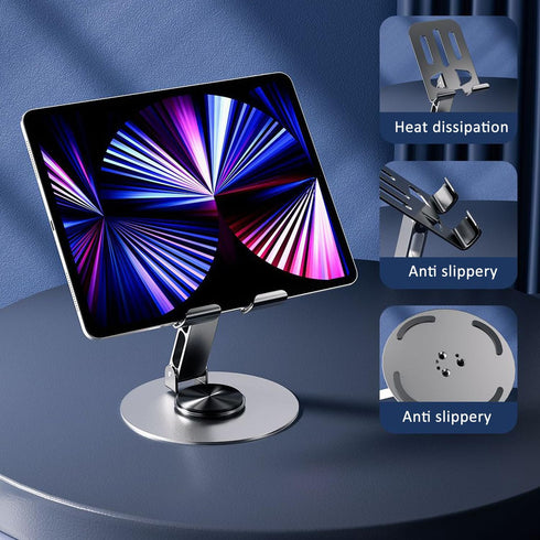 Phone Tablet Holder Metal Phone Stand 360° Rotation All Kinds Cellphone Foldable Scalable Office Desk Adjustable Portable for Travel......